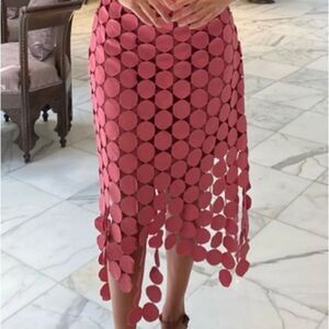 Elegant Pink Circle Cutout Skirt size m NWOT